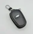 Black Pebbled Leather Zipper Car Key Pouch - 5