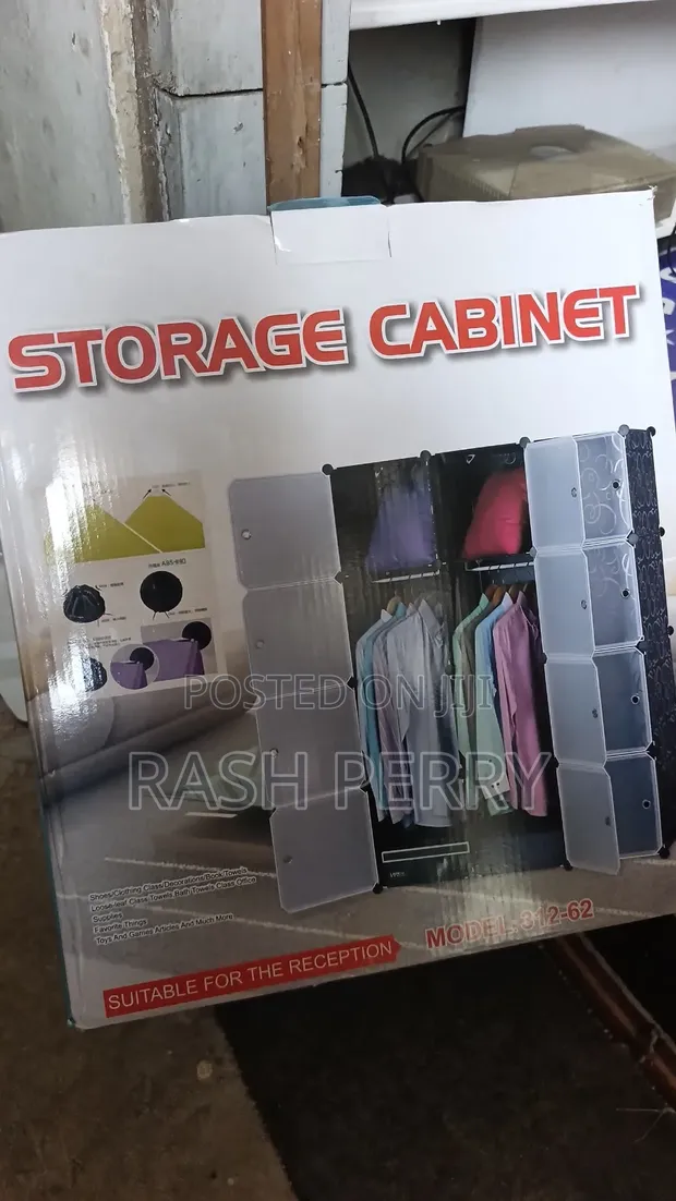 12 Cube Plastic Storage Wardrobe with Shoe Rack - 1
