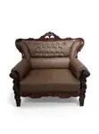 Royal Sofa Chair - Brown Leather - 4