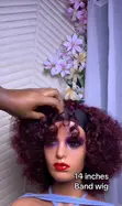 Burgundy Band Wig - 350g, 14 Inch Curly - 3