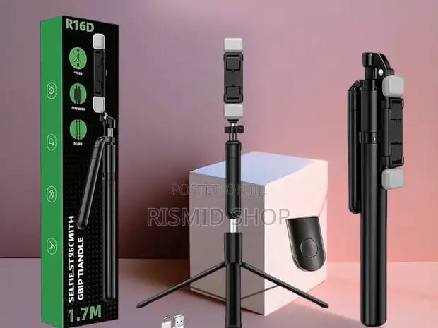 R16D Multifunctional Selfie Stick Tripod with LED Lights - 1