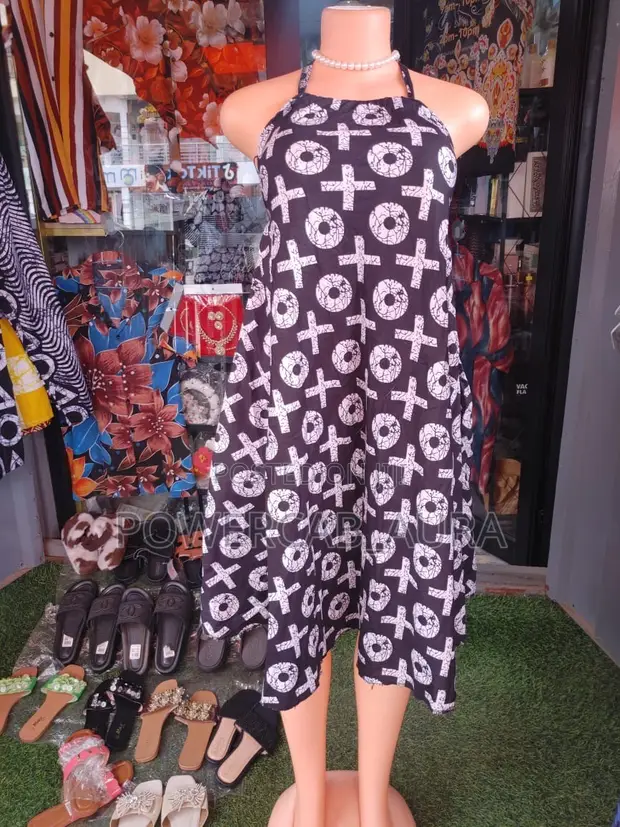 Mini Bare Back African Print Dress - 1
