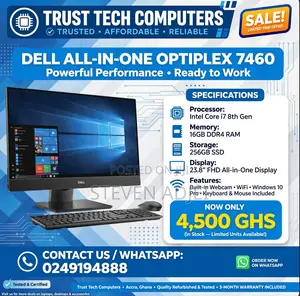 Dell OptiPlex 7460 Desktop Computer - Intel Core i7, 16GB RAM, 256GB SSD