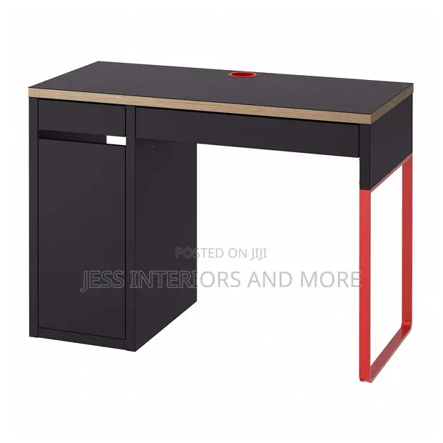 Study Table (Anthracite/Red, 105x50 Cm) - 1