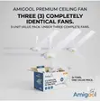 Amigool 3-in-1 Premium Ceiling Fan Value Pack - 3
