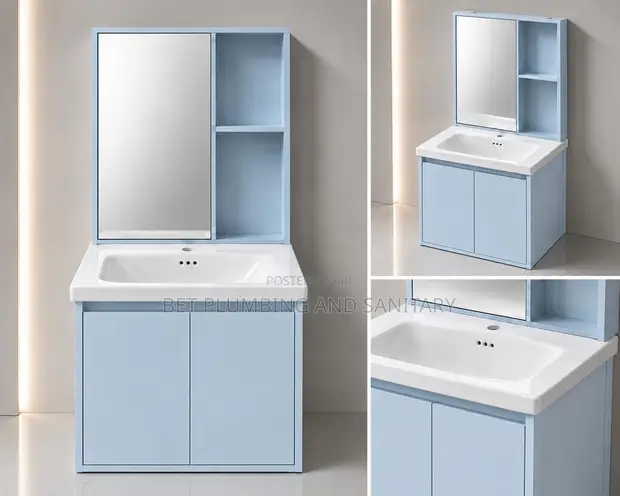 Wall Hung Cabinet Basin with Mirror - 60cm - 1