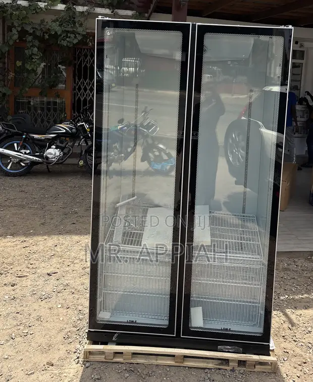 Pearl 2 Door Beverage Cooler (PVC-801-27aa) - Black - 1