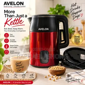AVELON Electric Kettle - Red & Black