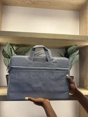 Gray Genuine Leather Laptop Bag for 13-inch Laptops