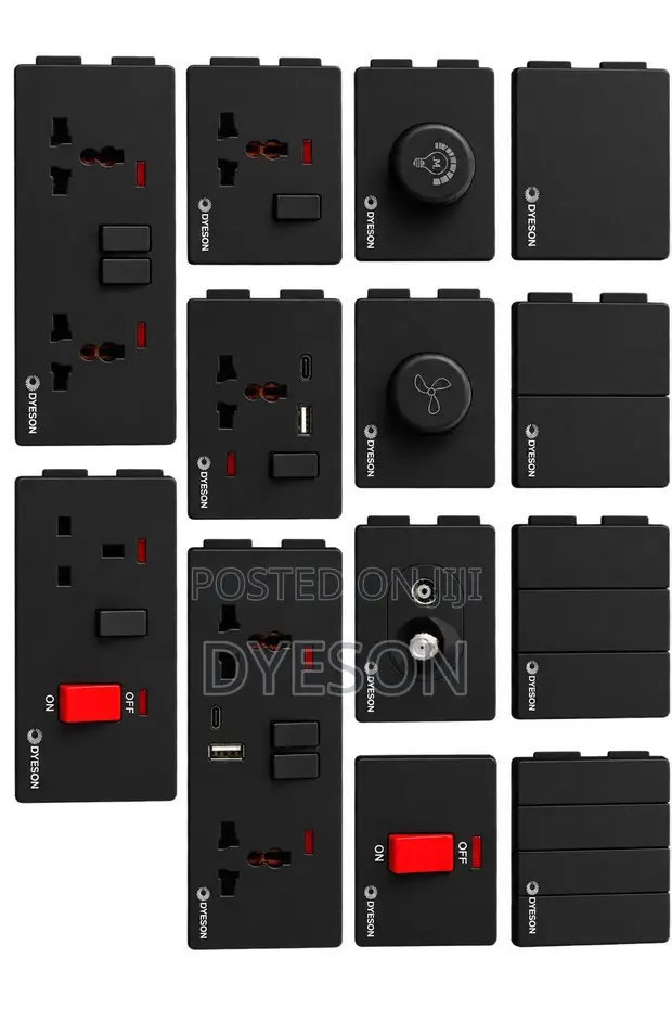 X2 Black Double Socket - 13A - 1