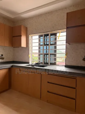 Block Work Kitchen Cabinet with Marble Surface