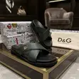 Dolce & Gabbana Men's Leather Cross-Strap Slide Sandals - 2