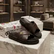 Dolce & Gabbana Men's Leather Cross-Strap Slide Sandals - 3