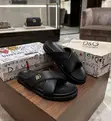 Dolce & Gabbana Men's Leather Cross-Strap Slide Sandals - 4