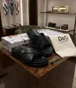 Dolce & Gabbana Men's Leather Cross-Strap Slide Sandals - 5