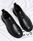 Classic Derby Shoes - Black Leather - 2