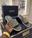 Textured Leather Dior Men's Slide Sandals - 2