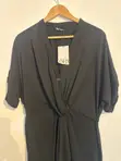 Black Zara Midi Dress with Front Twist - 3