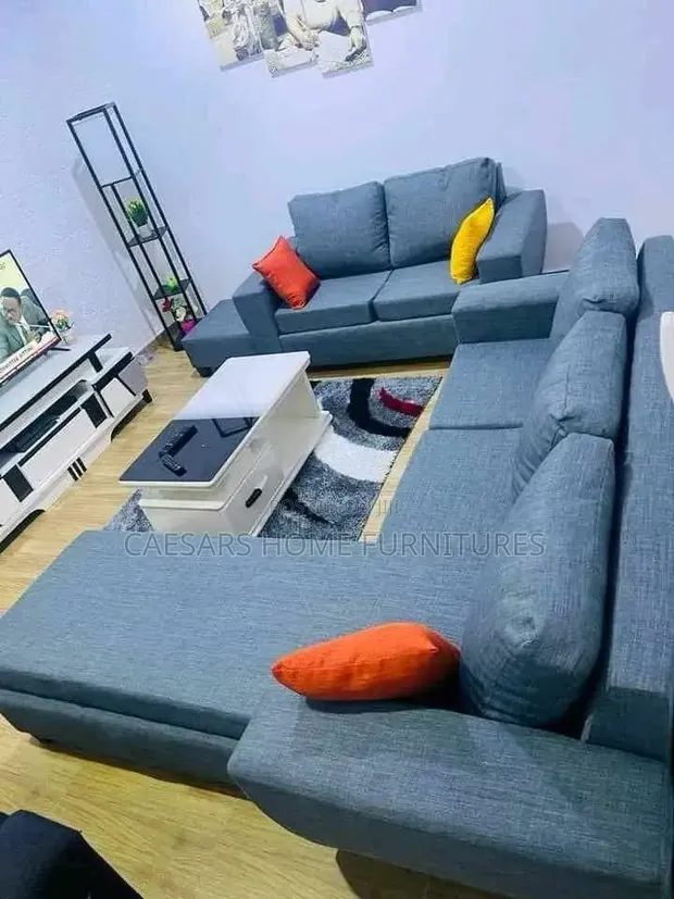 Brand New Ash Grey U-Shaped 7-Seater Sectional Sofa - 1