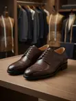 Brown Derby Cap-Toe Brogue Shoes - 1