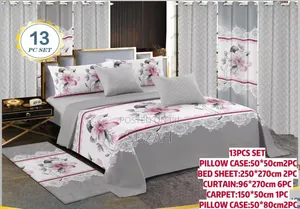 Bedsheets, Curtains & Pillowcases Set (13 Items)