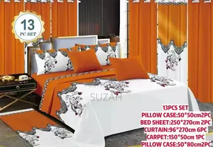 Beautiful Set of Pillowcases, Bedsheets, and Curtains