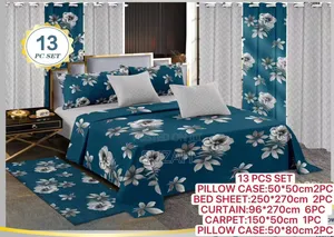 13 Sets of Bedsheets, Pillowcases, Curtains & Mat