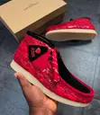 Clarks Wallabee Boots - Red Suede - 1