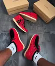 Clarks Wallabee Boots - Red Suede - 3