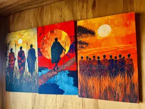 3-Piece African Maasai Cultural Canvas Wall Art Set