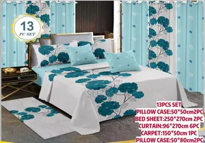 Living Room Decorative Beddings and Curtains Set