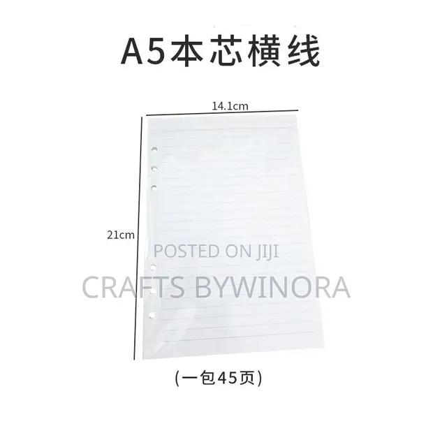 A5 Book Sheets - 45 Pages White Ruled Paper - 1