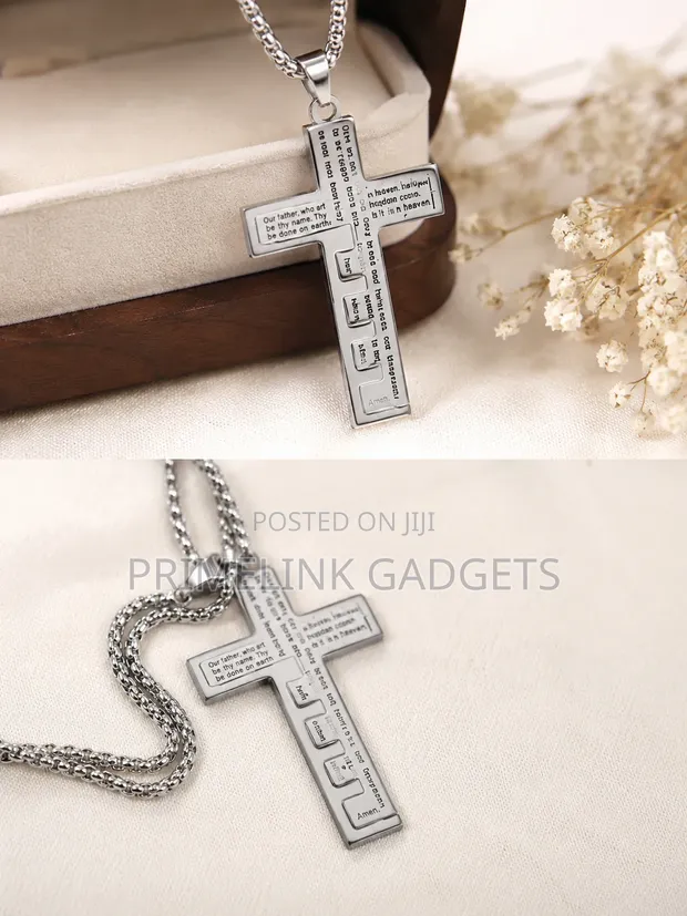 Men's Stainless Steel Crucifix Necklace - 1