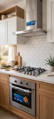 3-in-1 Gas Hob, Electric Oven & Extractor - 60cm Stainless Steel - 2