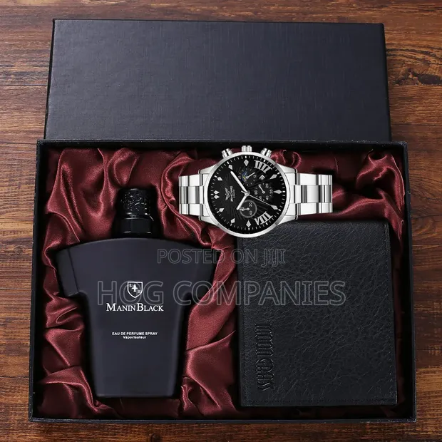Men's Perfume, Wallet & Watch Gift Set - Fast Delivery - 1