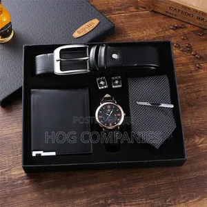 Men's Belt, Wallet, Watch, Tie Gift Set Box