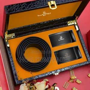 Men's Leather Belt Birthday Gift Box - Black