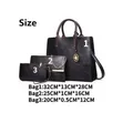 Ladies 3-in-1 Leather Handbag Set - Black - 1
