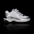 Chanel White and Silver Fabric & Laminated Sneakers - 3