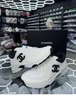 Chanel CC Logo Leather Sneakers - 1
