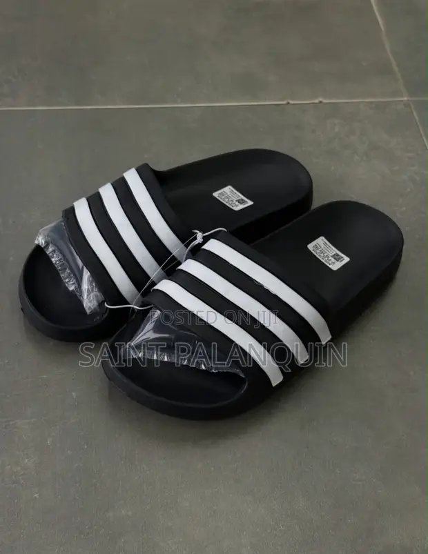 Adidas Adilette Aqua Slides - Black/White - 1