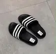 Adidas Adilette Aqua Slides - Black/White - 3