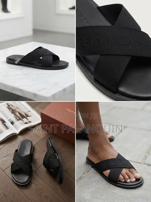 Ferragamo Crisscross Slide Sandals - Men's - 1