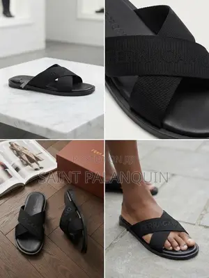Ferragamo Crisscross Slide Sandals - Men's