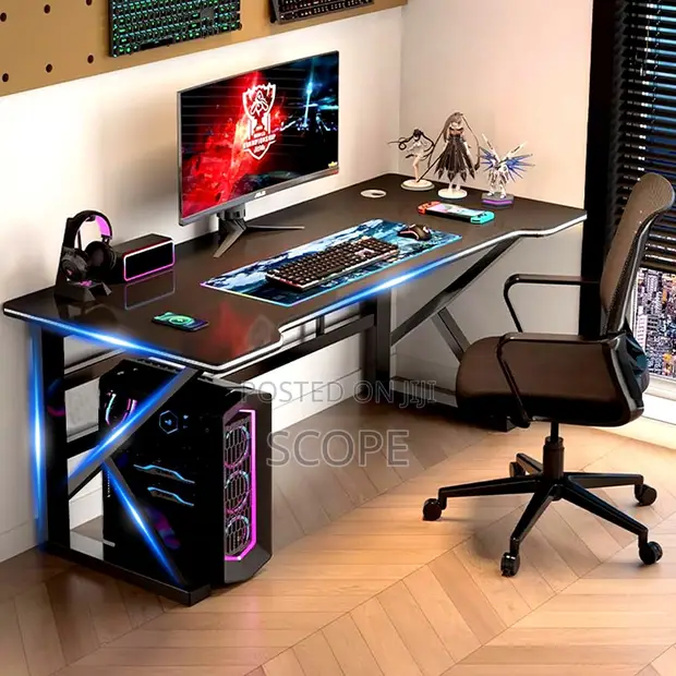 Brand New 140cm x 70cm Black Gaming Desk - 1