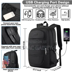 17" Premium Laptop Backpack with USB Port