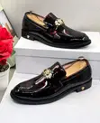 Versace Glossy Black and Red Patent Leather Loafers - 1