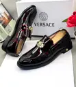 Versace Glossy Black and Red Patent Leather Loafers - 2