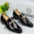 Versace Glossy Black and Red Patent Leather Loafers - 3