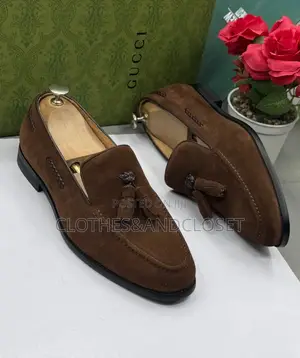 Gucci Brown Suede Tassel Loafers